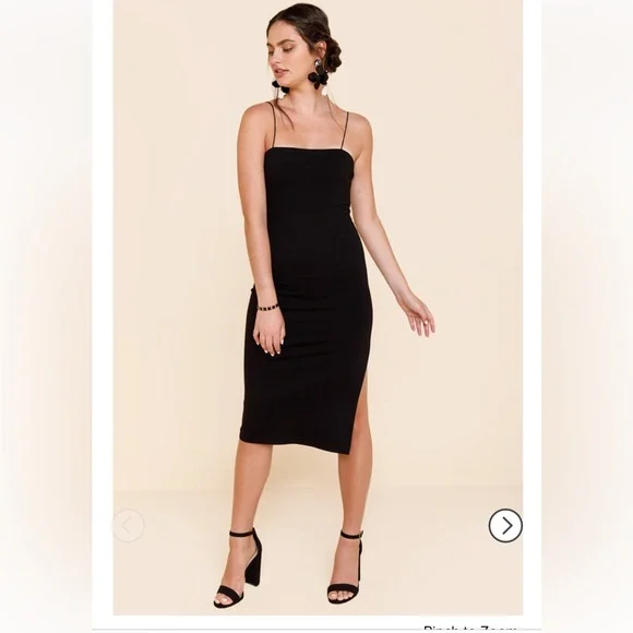 XS Francescas Black Alina Square Neck Dress XS Francescas Black Alina Square Neck Dress